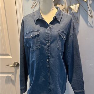 True Religion Blue Denim Shirt